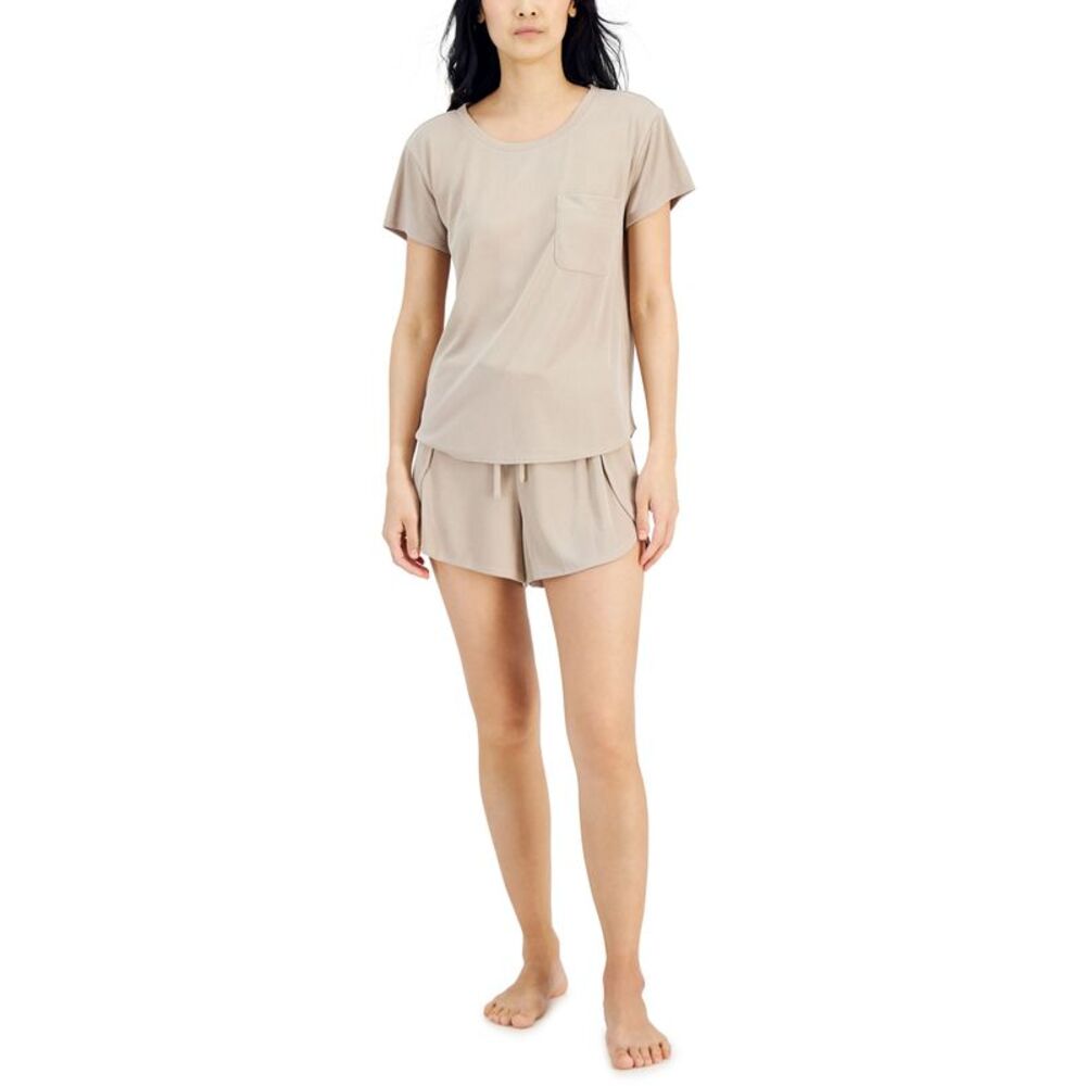 Alfani Pocket T-Shirt Tulip Hem Shorts Pajama Set